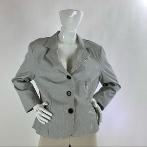 Women’s Extra Large (XL) Metallic Pinstripe DRESSBARN Notch-Lapel Blazer Jacket